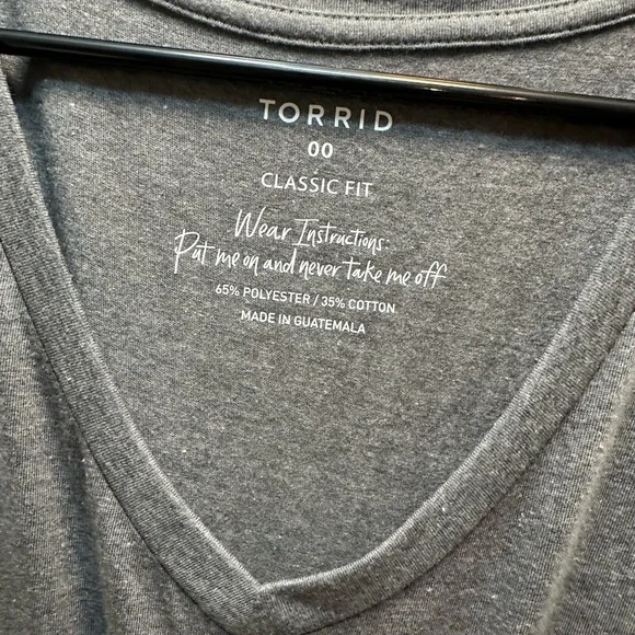 torrid Heather Gray V-Neck Tee - Picture 3 of 4